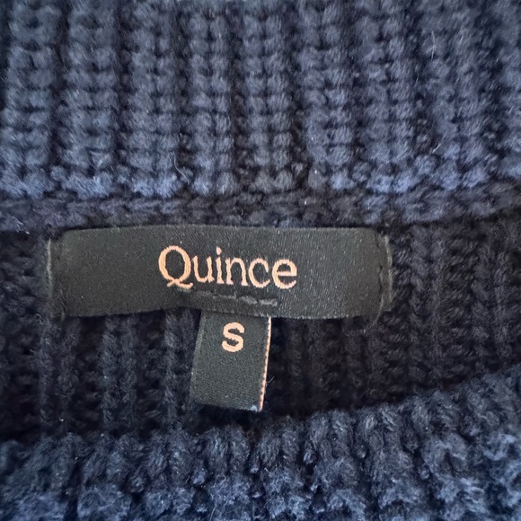 Quince Navy Ribbed Crewneck Sweater - Picture 3 of 5